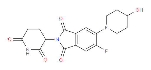 2-(2,6-dioxopiperidin-3-yl)-5-fluoro-6-(4-hydroxypiperidin-1-yl)isoindoline-1,3-dione