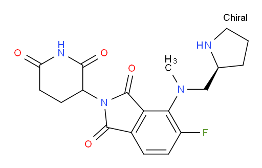 2-(2,6-dioxopiperidin-3-yl)-5-fluoro-4-(methyl((S)-pyrrolidin-2-ylmethyl)amino)isoindoline-1,3-dione