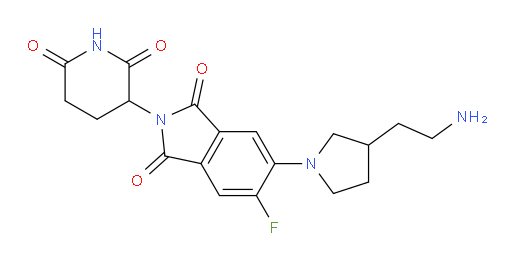 5-(3-(2-aminoethyl)pyrrolidin-1-yl)-2-(2,6-dioxopiperidin-3-yl)-6-fluoroisoindoline-1,3-dione