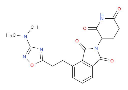 4-(2-(3-(dimethylamino)-1,2,4-oxadiazol-5-yl)ethyl)-2-(2,6-dioxopiperidin-3-yl)isoindoline-1,3-dione