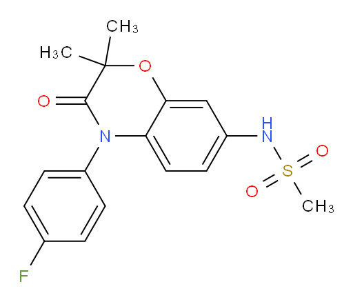 N-(4-(4-fluorophenyl)-2,2-dimethyl-3-oxo-3,4-dihydro-2H-benzo[b][1,4]oxazin-7-yl)methanesulfonamide