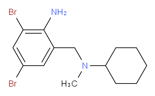 2,4-dibromo-6-((cyclohexyl(methyl)amino)methyl)aniline