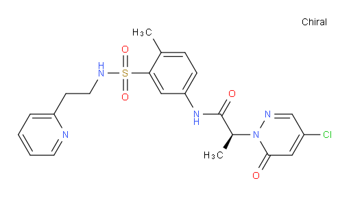 (S)-2-(4-chloro-6-oxopyridazin-1(6H)-yl)-N-(4-methyl-3-(N-(2-(pyridin-2-yl)ethyl)sulfamoyl)phenyl)propanamide