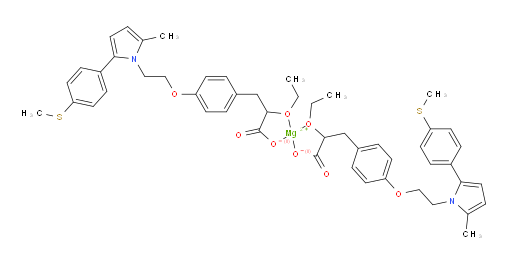 Magnesium, bis[(αS)-α-(ethoxy-κO)-4-[2-[2-methyl-5-[4-(methylthio)phenyl]-1H-pyrrol-1-yl]ethoxy]benzenepropanoato-κO]-, (T-4)-