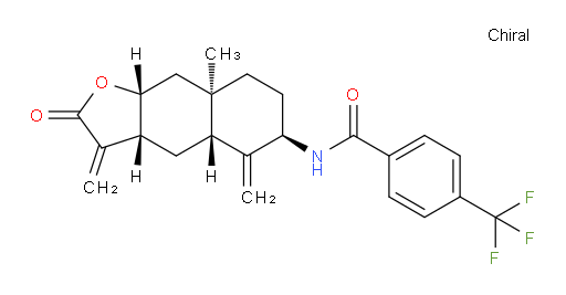 N-((3aR,4aR,6R,8aR,9aR)-8a-methyl-3,5-dimethylene-2-oxododecahydronaphtho[2,3-b]furan-6-yl)-4-(trifluoromethyl)benzamide
