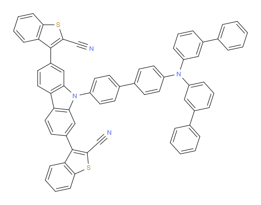 3,3'-(9-(4'-(di([1,1'-biphenyl]-3-yl)amino)-[1,1'-biphenyl]-4-yl)-9H-carbazole-2,7-diyl)bis(benzo[b]thiophene-2-carbonitrile)