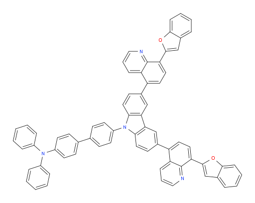 4'-(3,6-bis(8-(benzofuran-2-yl)quinolin-5-yl)-9H-carbazol-9-yl)-N,N-diphenyl-[1,1'-biphenyl]-4-amine