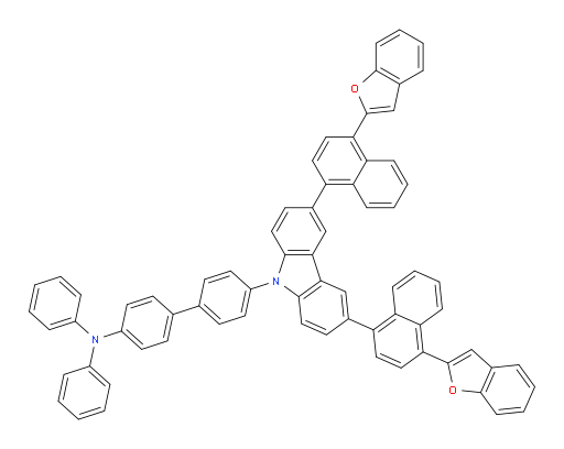 4'-(3,6-bis(4-(benzofuran-2-yl)naphthalen-1-yl)-9H-carbazol-9-yl)-N,N-diphenyl-[1,1'-biphenyl]-4-amine