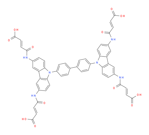 (2E,2'E,2''E,2'''E)-4,4',4'',4'''-((9,9'-([1,1'-biphenyl]-4,4'-diyl)bis(9H-carbazole-9,6,3-triyl))tetrakis(azanediyl))tetrakis(4-oxobut-2-enoic acid)