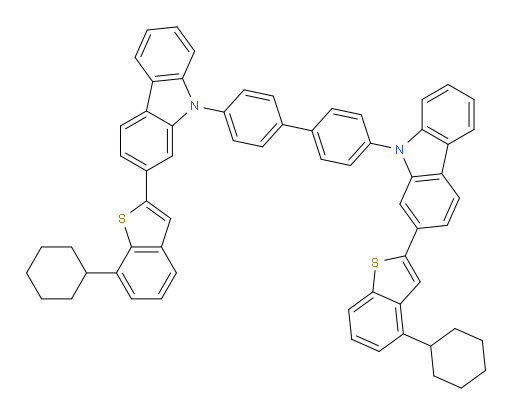 2-(4-cyclohexylbenzo[b]thiophen-2-yl)-9-(4'-(2-(7-cyclohexylbenzo[b]thiophen-2-yl)-9H-carbazol-9-yl)-[1,1'-biphenyl]-4-yl)-9H-carbazole