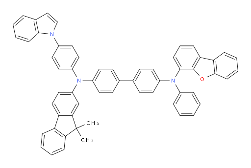 N4-(4-(1H-indol-1-yl)phenyl)-N4'-(dibenzo[b,d]furan-4-yl)-N4-(9,9-dimethyl-9H-fluoren-2-yl)-N4'-phenyl-[1,1'-biphenyl]-4,4'-diamine