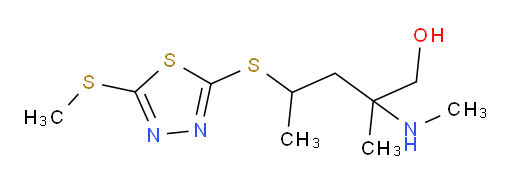 2-methyl-2-(methylamino)-4-((5-(methylthio)-1,3,4-thiadiazol-2-yl)thio)pentan-1-ol