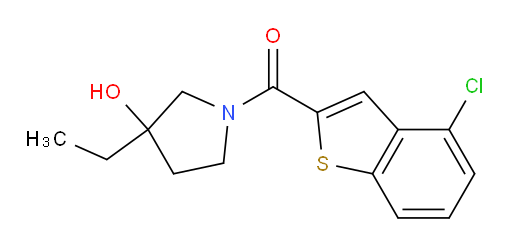 (4-chlorobenzo[b]thiophen-2-yl)(3-ethyl-3-hydroxypyrrolidin-1-yl)methanone