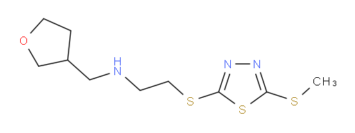 2-((5-(methylthio)-1,3,4-thiadiazol-2-yl)thio)-N-((tetrahydrofuran-3-yl)methyl)ethanamine