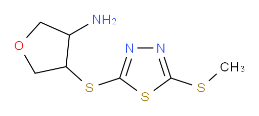 4-((5-(methylthio)-1,3,4-thiadiazol-2-yl)thio)tetrahydrofuran-3-amine