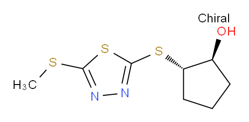 (1S,2S)-2-((5-(methylthio)-1,3,4-thiadiazol-2-yl)thio)cyclopentanol