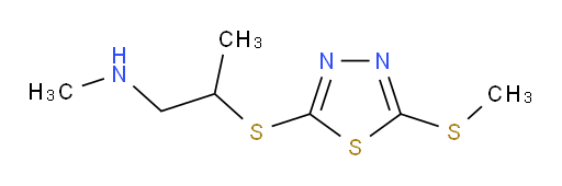 N-methyl-2-((5-(methylthio)-1,3,4-thiadiazol-2-yl)thio)propan-1-amine