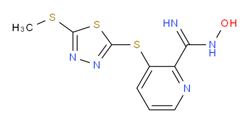 N-hydroxy-3-((5-(methylthio)-1,3,4-thiadiazol-2-yl)thio)picolinimidamide