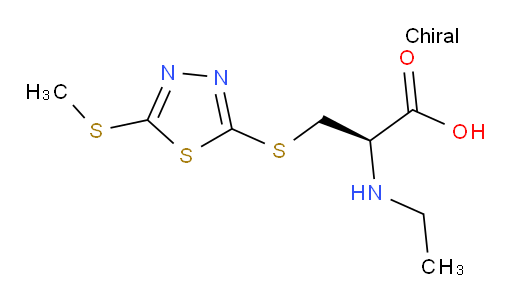 (R)-2-(ethylamino)-3-((5-(methylthio)-1,3,4-thiadiazol-2-yl)thio)propanoic acid
