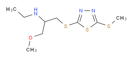 N-ethyl-1-methoxy-3-((5-(methylthio)-1,3,4-thiadiazol-2-yl)thio)propan-2-amine