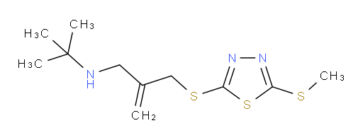 N-(tert-butyl)-2-(((5-(methylthio)-1,3,4-thiadiazol-2-yl)thio)methyl)prop-2-en-1-amine