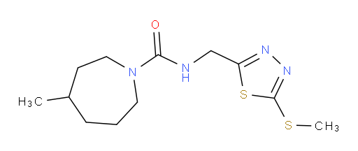 4-methyl-N-((5-(methylthio)-1,3,4-thiadiazol-2-yl)methyl)azepane-1-carboxamide