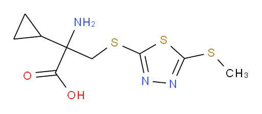 2-amino-2-cyclopropyl-3-((5-(methylthio)-1,3,4-thiadiazol-2-yl)thio)propanoic acid