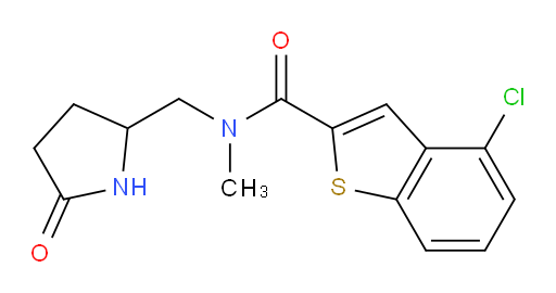 4-chloro-N-methyl-N-((5-oxopyrrolidin-2-yl)methyl)benzo[b]thiophene-2-carboxamide