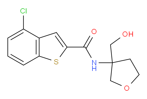 4-chloro-N-(3-(hydroxymethyl)tetrahydrofuran-3-yl)benzo[b]thiophene-2-carboxamide