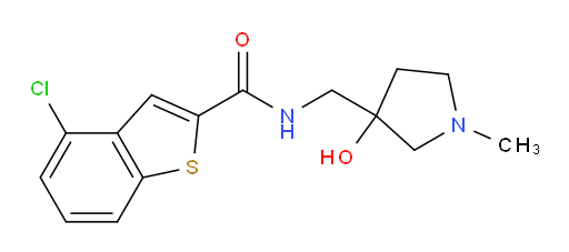 4-chloro-N-((3-hydroxy-1-methylpyrrolidin-3-yl)methyl)benzo[b]thiophene-2-carboxamide