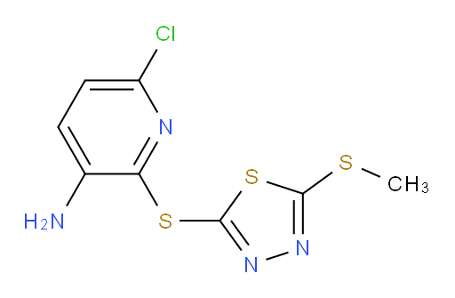 6-chloro-2-((5-(methylthio)-1,3,4-thiadiazol-2-yl)thio)pyridin-3-amine