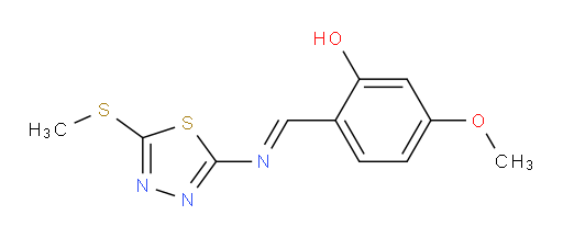 (E)-5-methoxy-2-(((5-(methylthio)-1,3,4-thiadiazol-2-yl)imino)methyl)phenol