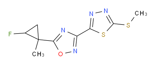5-(2-fluoro-1-methylcyclopropyl)-3-(5-(methylthio)-1,3,4-thiadiazol-2-yl)-1,2,4-oxadiazole
