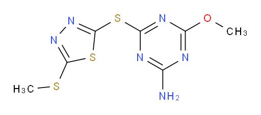 4-methoxy-6-((5-(methylthio)-1,3,4-thiadiazol-2-yl)thio)-1,3,5-triazin-2-amine