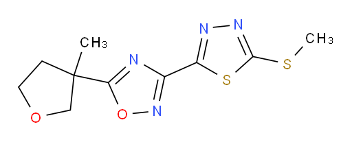 5-(3-methyltetrahydrofuran-3-yl)-3-(5-(methylthio)-1,3,4-thiadiazol-2-yl)-1,2,4-oxadiazole