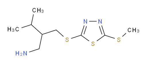 3-methyl-2-(((5-(methylthio)-1,3,4-thiadiazol-2-yl)thio)methyl)butan-1-amine