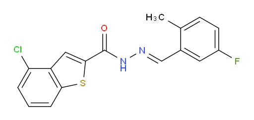 (E)-4-chloro-N'-(5-fluoro-2-methylbenzylidene)benzo[b]thiophene-2-carbohydrazide