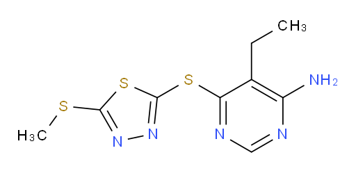 5-ethyl-6-((5-(methylthio)-1,3,4-thiadiazol-2-yl)thio)pyrimidin-4-amine