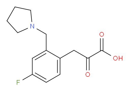 3-(4-fluoro-2-(pyrrolidin-1-ylmethyl)phenyl)-2-oxopropanoic acid
