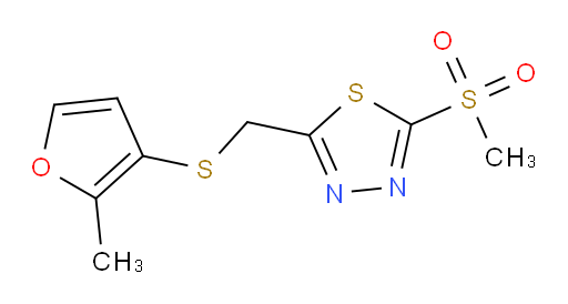 2-(((2-methylfuran-3-yl)thio)methyl)-5-(methylsulfonyl)-1,3,4-thiadiazole