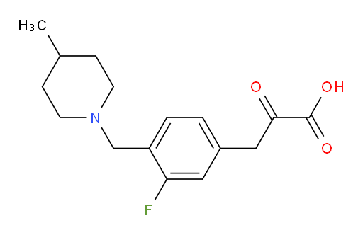 3-(3-fluoro-4-((4-methylpiperidin-1-yl)methyl)phenyl)-2-oxopropanoic acid