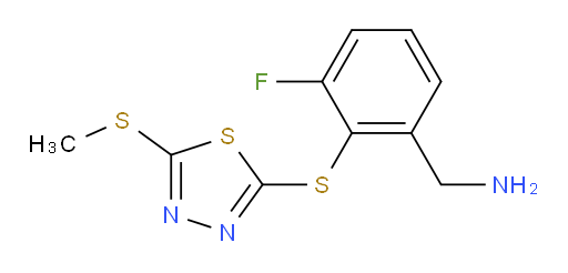 (3-fluoro-2-((5-(methylthio)-1,3,4-thiadiazol-2-yl)thio)phenyl)methanamine