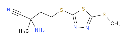 2-amino-2-methyl-4-((5-(methylthio)-1,3,4-thiadiazol-2-yl)thio)butanenitrile