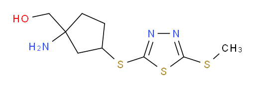 (1-amino-3-((5-(methylthio)-1,3,4-thiadiazol-2-yl)thio)cyclopentyl)methanol