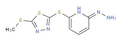 (E)-2-((6-hydrazono-1,6-dihydropyridin-2-yl)thio)-5-(methylthio)-1,3,4-thiadiazole