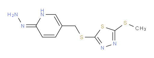 (Z)-2-(((6-hydrazono-1,6-dihydropyridin-3-yl)methyl)thio)-5-(methylthio)-1,3,4-thiadiazole