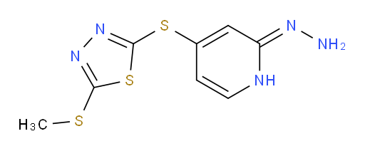 (Z)-2-((2-hydrazono-1,2-dihydropyridin-4-yl)thio)-5-(methylthio)-1,3,4-thiadiazole