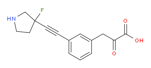 3-(3-((3-fluoropyrrolidin-3-yl)ethynyl)phenyl)-2-oxopropanoic acid