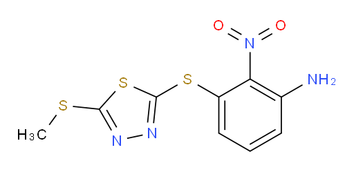 3-((5-(methylthio)-1,3,4-thiadiazol-2-yl)thio)-2-nitroaniline