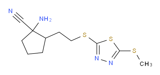1-amino-2-(2-((5-(methylthio)-1,3,4-thiadiazol-2-yl)thio)ethyl)cyclopentanecarbonitrile